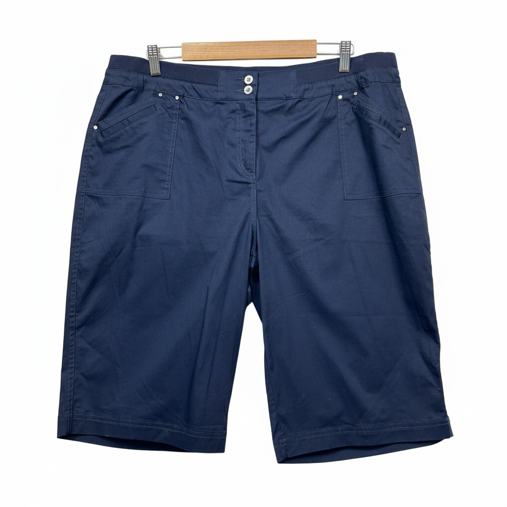 W.Lane Navy Pocket Detail Shorts - Size 20