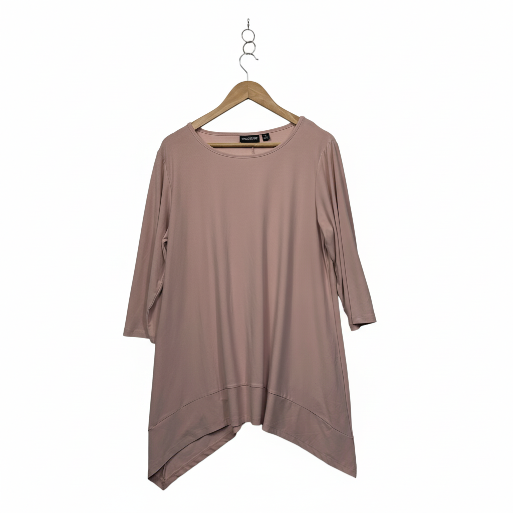 Nina Leonard Dusty Pink Asymmetric Tunic - Size XL