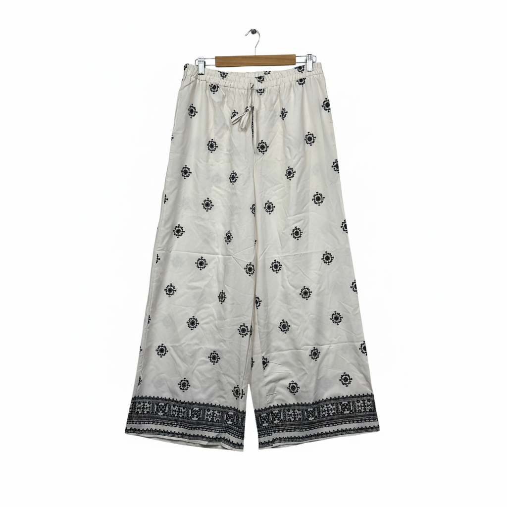 Shein White Embroidered Pants - Size 20