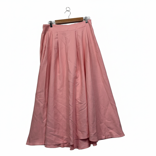 Shein Curve pink pleated midi skirt size 0XL