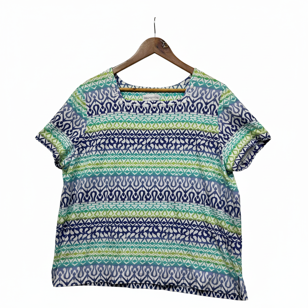 Fella Hamilton Multicoloured Geometric Print Top - Size L