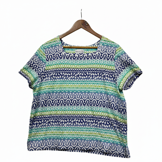 Fellahamilton Multicoloured Geometric Print Top - Size L front view