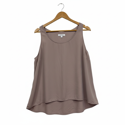 Preview taupe sleeveless top on hanger