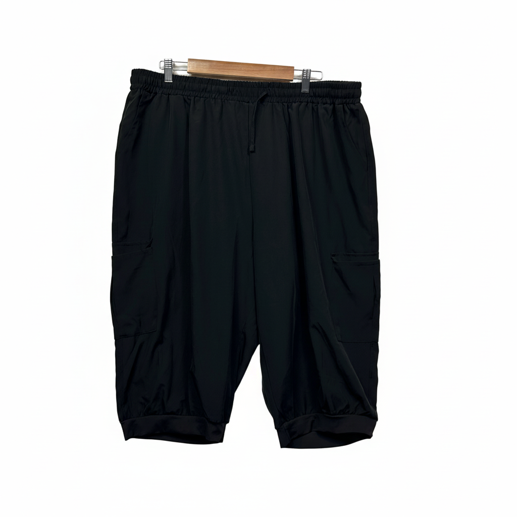 Black Activewear Cropped Pants Shorts - Size 5XL