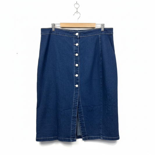 Shein Curve Navy Denim Skirt - Size 3XL