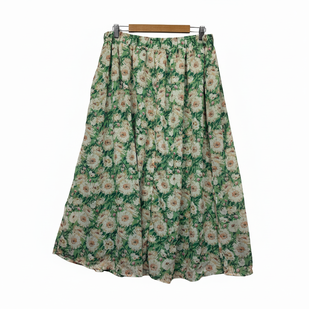 Shein Green Floral Skirt - Waist Measurement