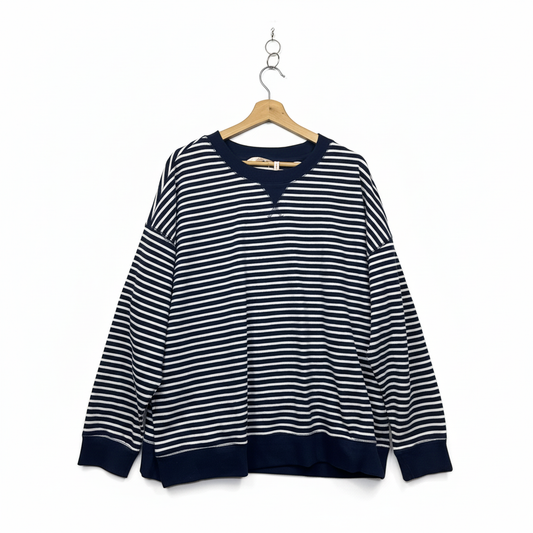 Millers Navy and White Striped Jumper -  Size 18
