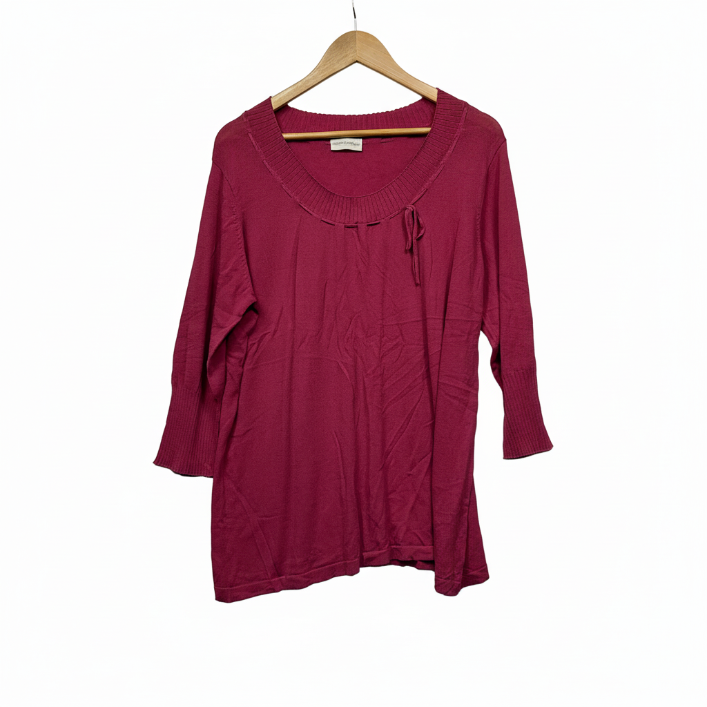 Sixteen Twentysix berry ribbed knit top front view