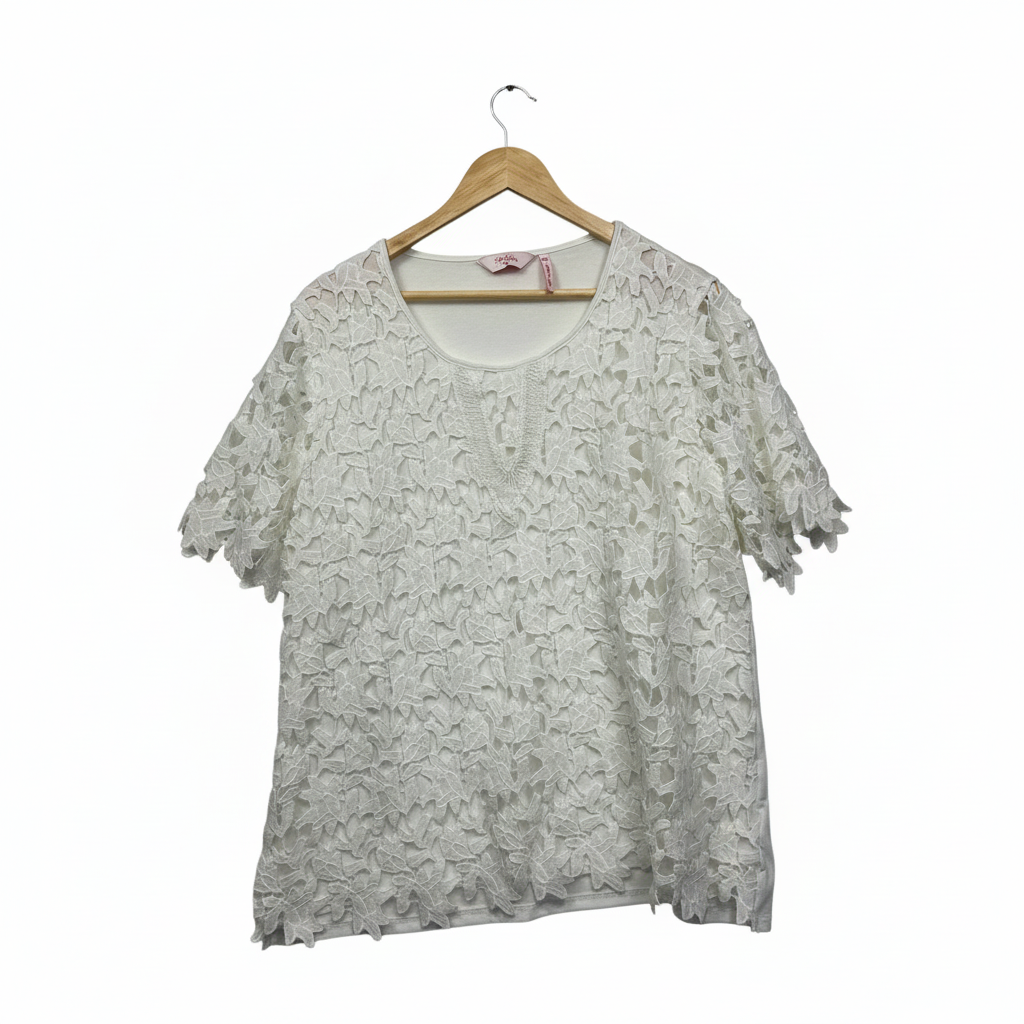 Millers White Top with Lace Sleeves - Size 20