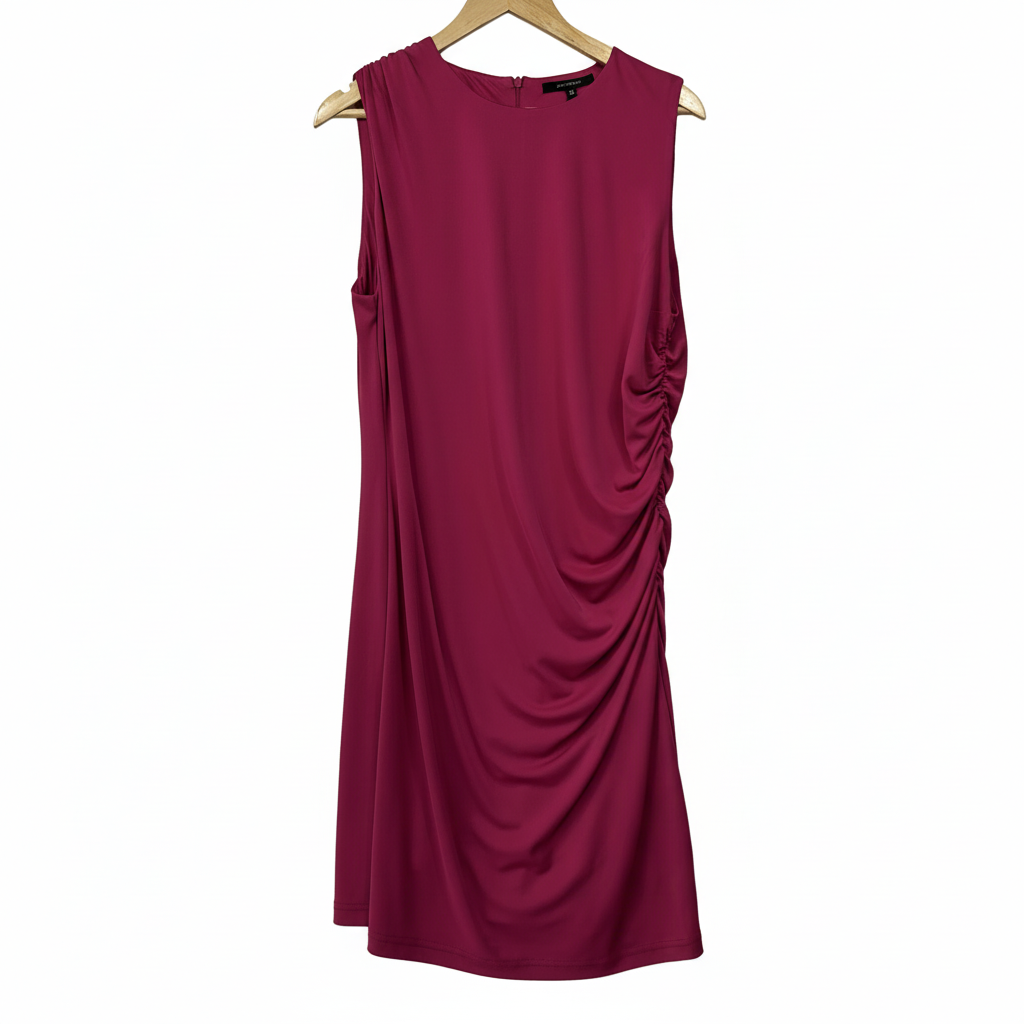 Portmans Berry Sorbet Pink Asymmetric Draped Dress - Size 16