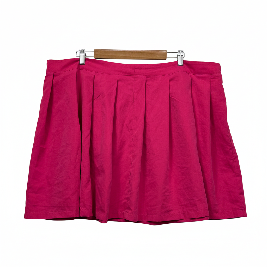 Shein Curve Hot Pink Pleated Mini Skirt - Size 4XL