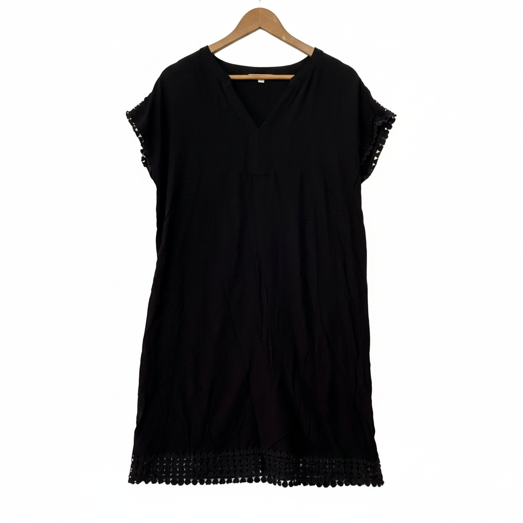 Target Corchet Trim Black Dress - Size 14