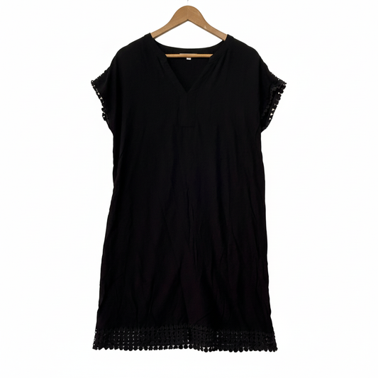 Target Corchet Trim Black Dress - Size 14