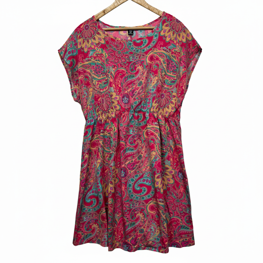 Shein Pink Multicoloured Paisley Dress - Size 0XL