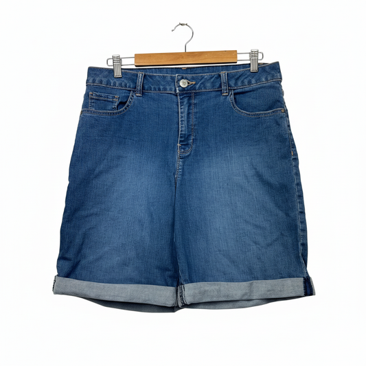 Anko Denim Shorts with Rolled Cuffs - Size 14