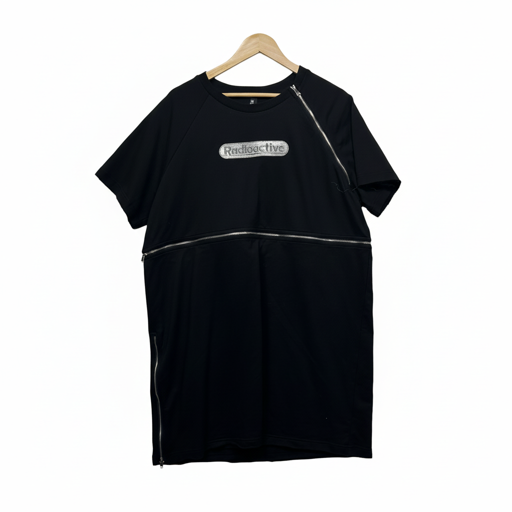 Dangerfield Black Radioactive Raver Tee Dress - Size 14