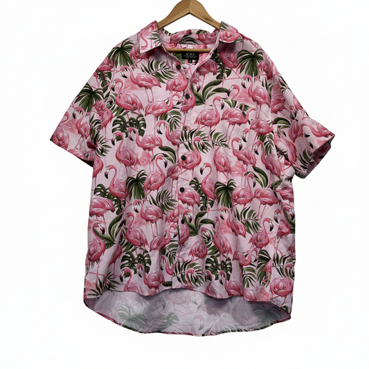 DBK Originals Pink Flamingo Hawaiian Tropical Shirt - Size 6XL