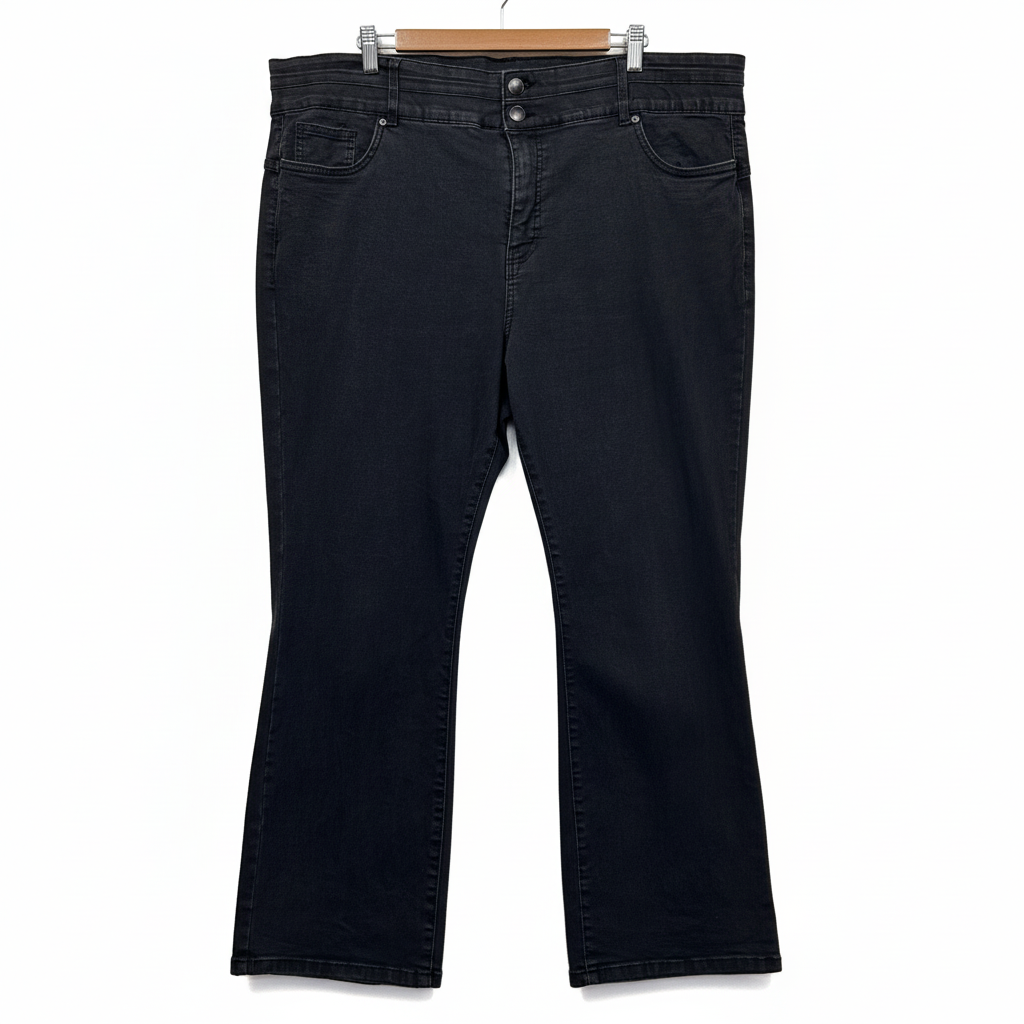 Autograph black bootleg jeans - front view