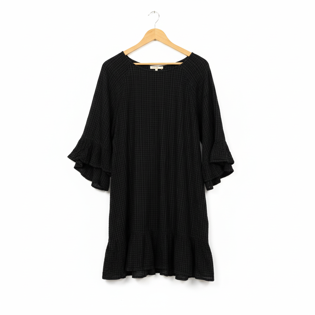 Sass black textured dress size 18