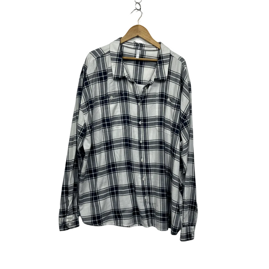 Avella Navy & White Plaid Check Shirt - Size 26