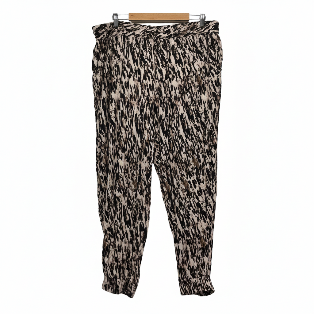 Millers Beige Animal Print Pants - Size 18 (fault)