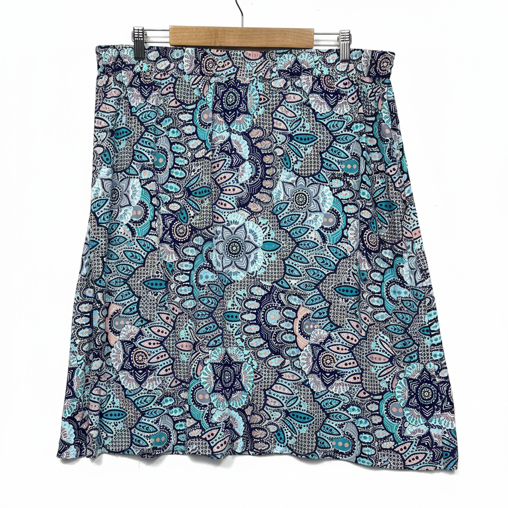 Millers Multicoloured Paisley Print Skirt - Size 18