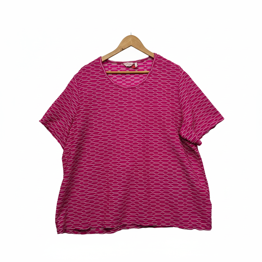 Millers Pink Striped Top - Size 22 front view