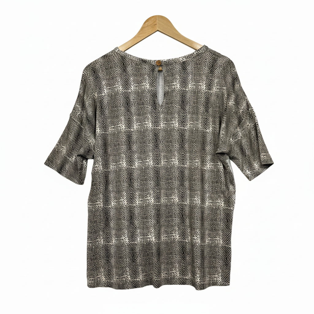 Le Comte Beige Animal Print Top - Size Label