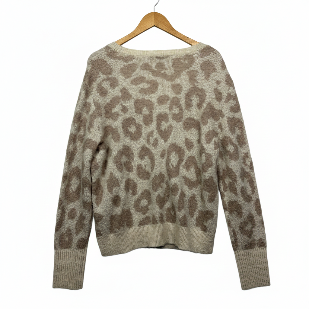 David Lawrence Beige Brown Animal Print Jumper - Brand Label