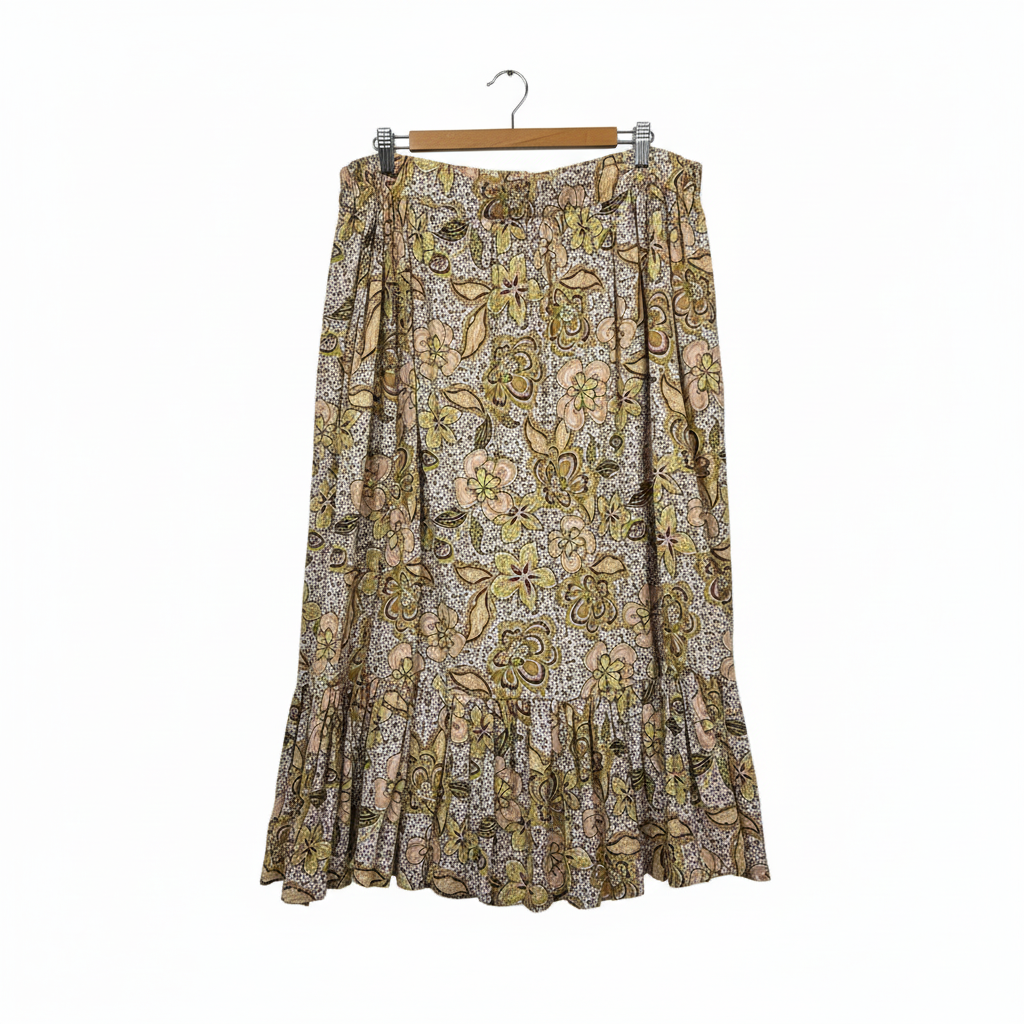 Target Paisley Floral Print Linen Blend Maxi Skirt w/ Pockets - Size 20