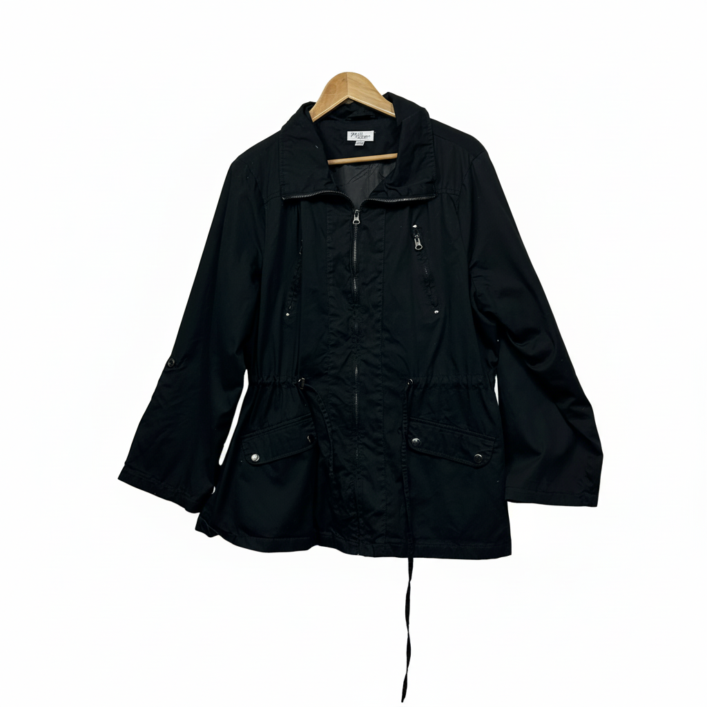 Millers Black Windbreaker Jacket - Size 20