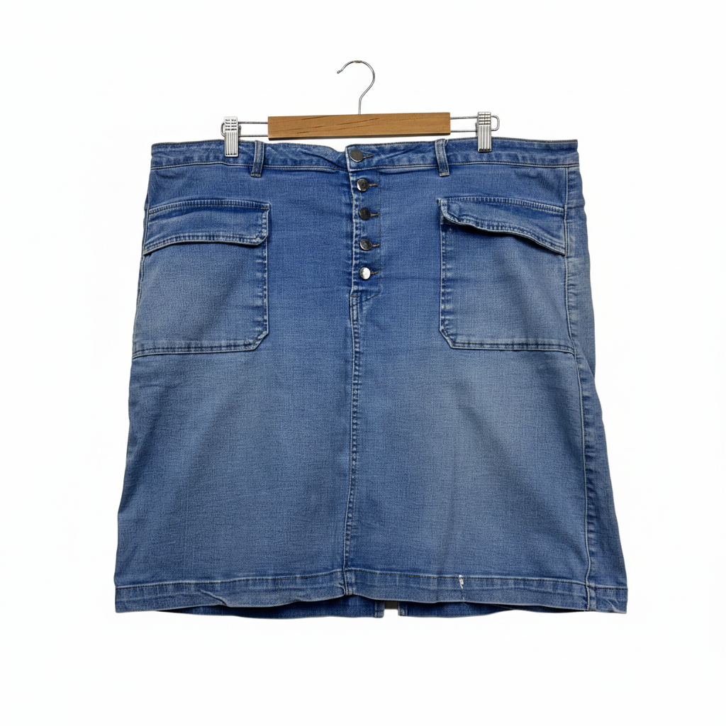 Rockmans Blue Denim Skirt - Size 18