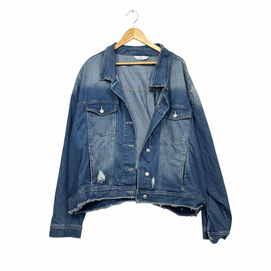 Avella Blue Distressed Denim Jacket Size 26