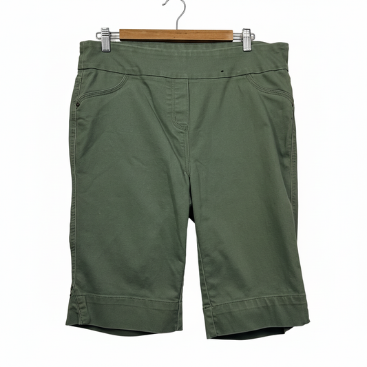Millers Khaki Green Pull On Shorts - Size 16