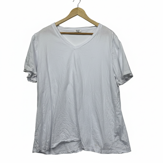 Basics by Threads white v-neck t-shirt size XXL front view