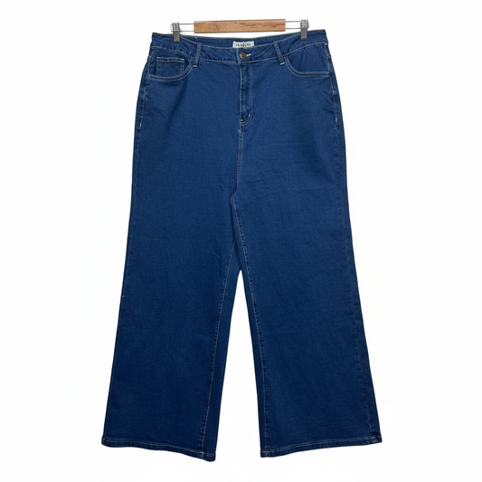 The Lullaby Club navy wide leg jeans size 16 back view