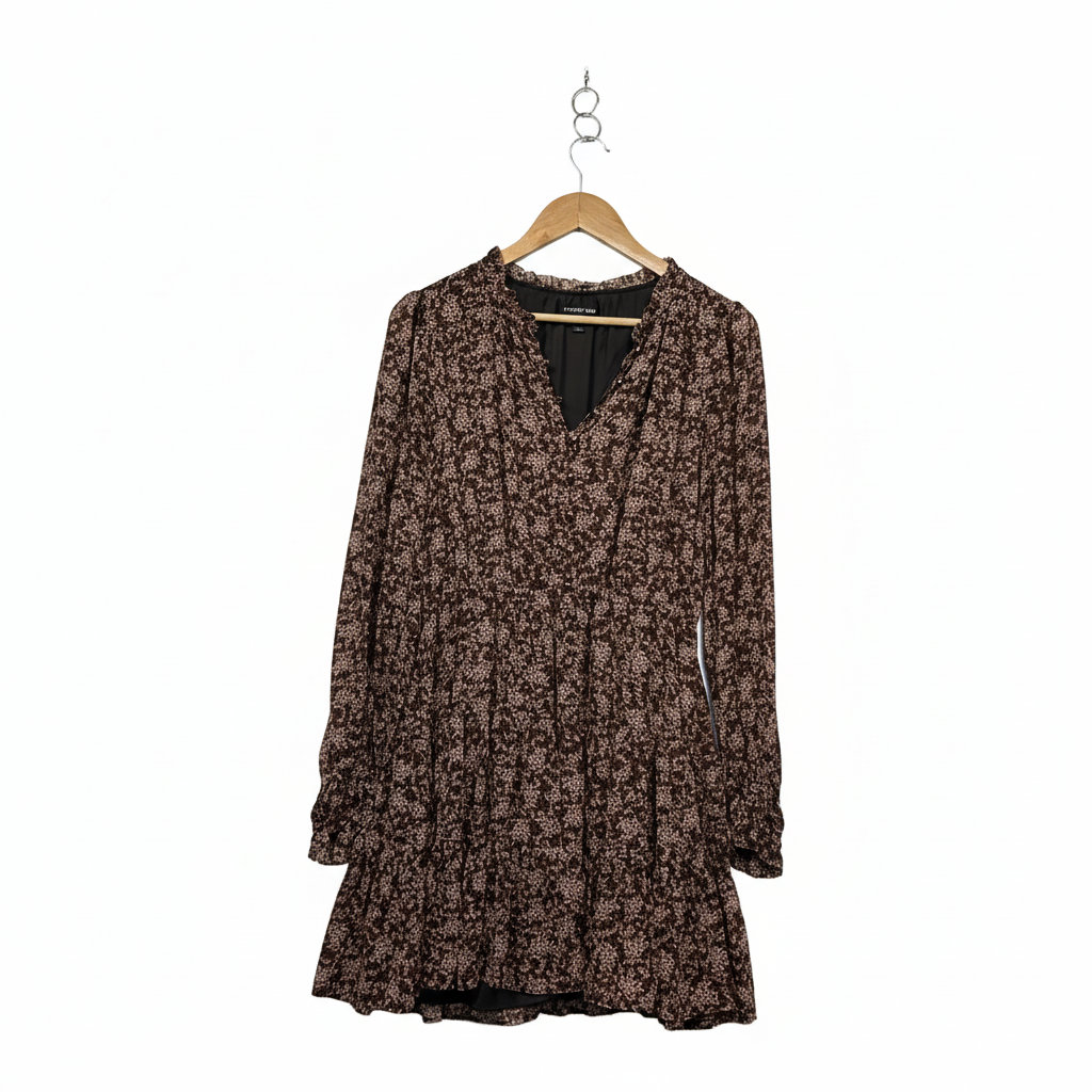 Forever New Chocolate Floral Dress - Size 12