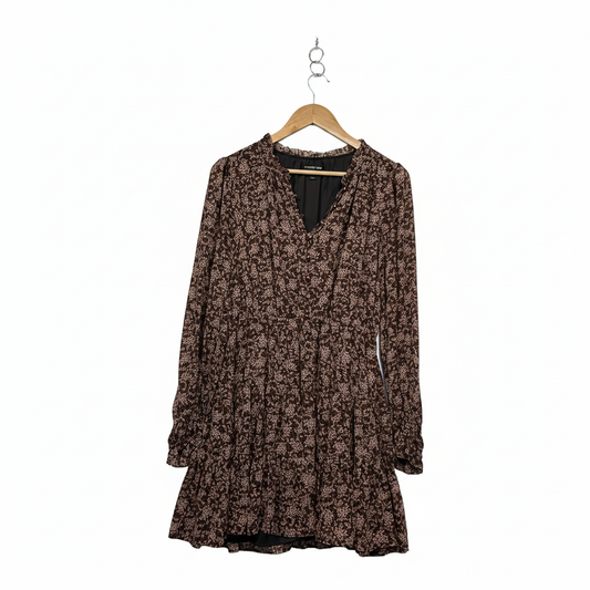 Forever New Chocolate Floral Dress - Size 12
