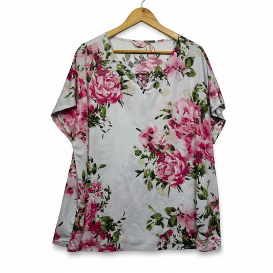 Millers White Floral Print Top - Size 20