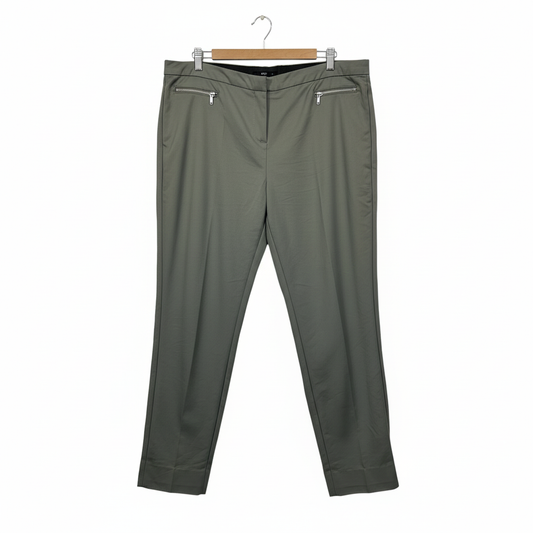 Capture khaki pants with silver zip pockets