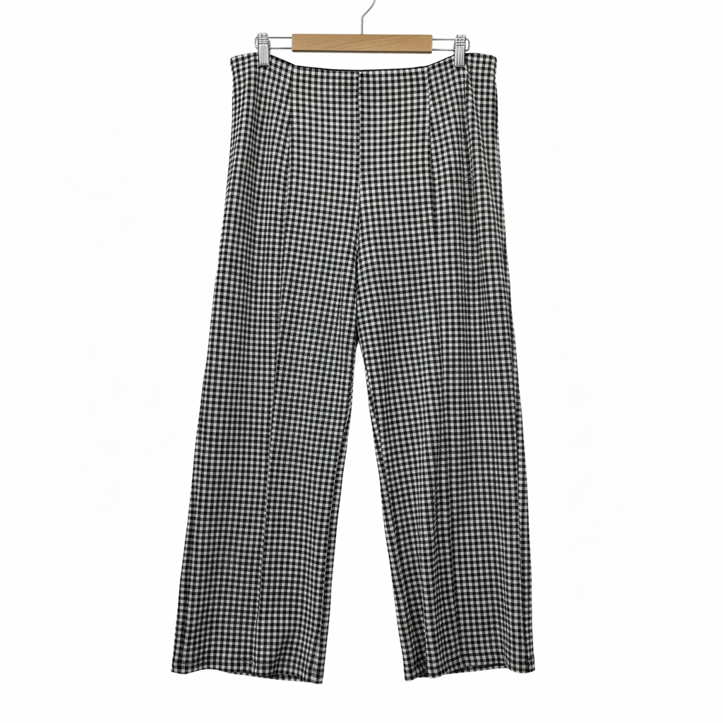 Sportsgirl Black & White Gingham Check Pants - Size XL