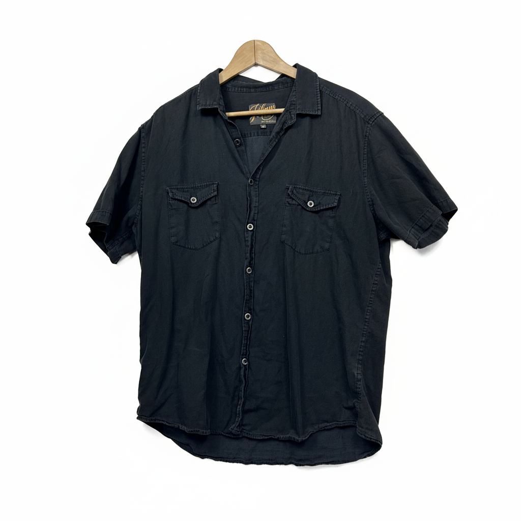 Johnny Bigg navy button-up shirt size 3XL front view
