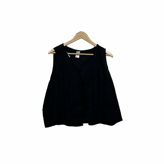 Anko black tie front top size 20