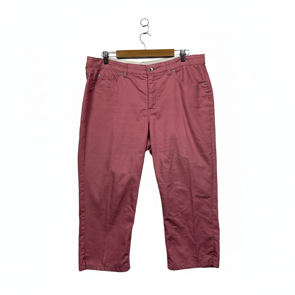 Rockmans Dusty Rose Pink Capri Pants with Pockets - Size 16
