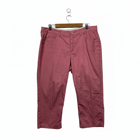 Rockmans Dusty Rose Pink Capri Pants with Pockets - Size 16