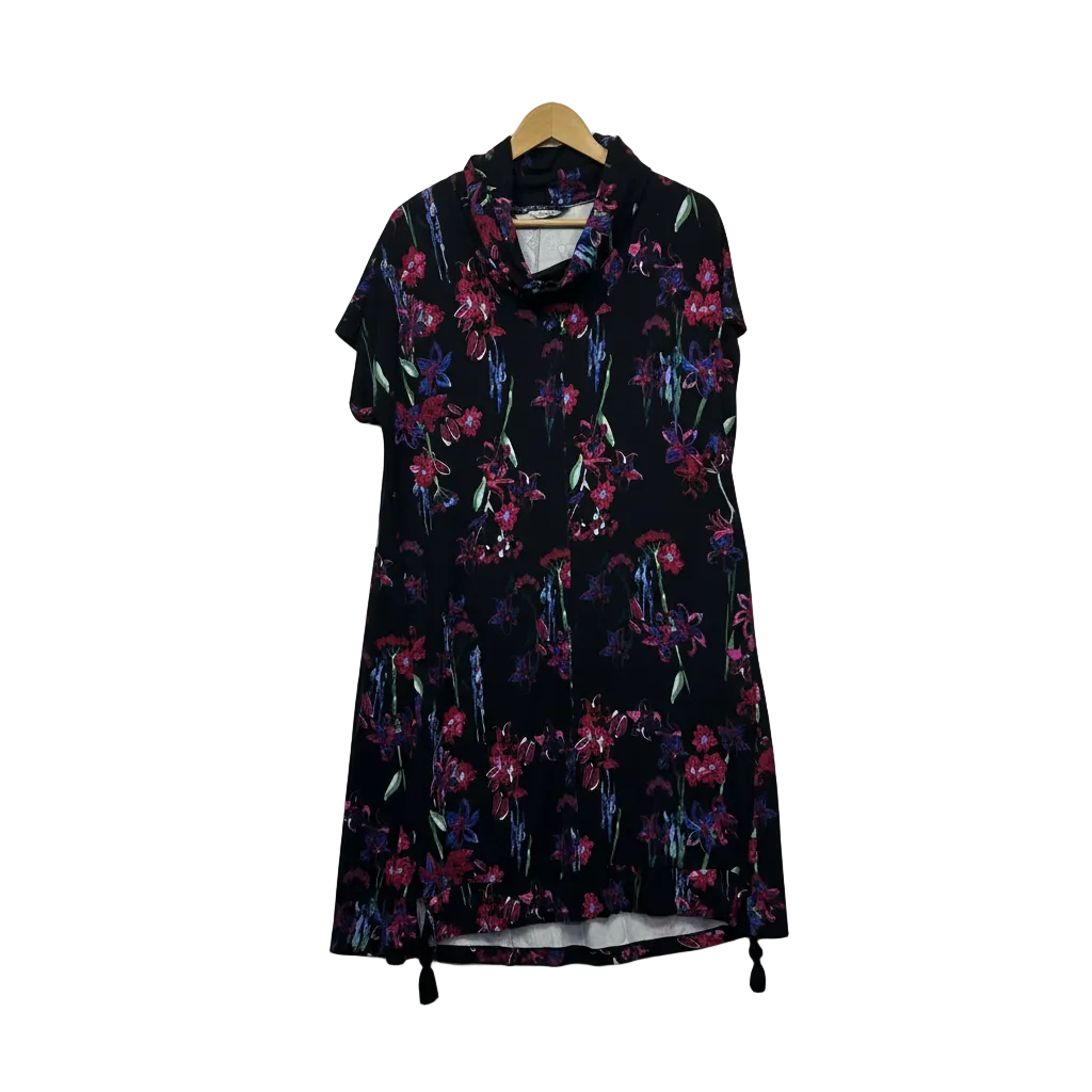 Taking Shape Pretty Basic Black Floral Dress - Size 14/XS