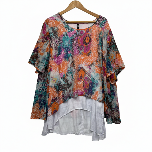 Taking Shape Layered Tunic with 3/4 Sleeves - Size 22