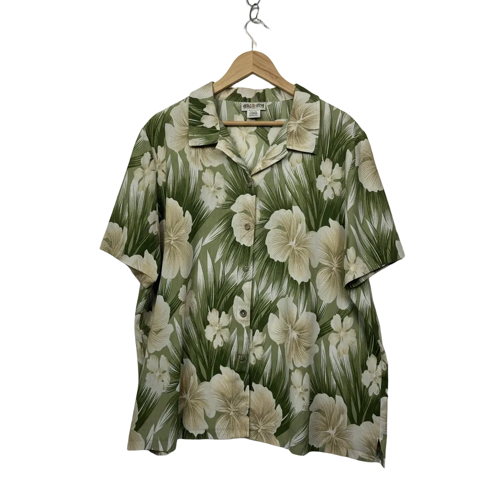 Vintage Miller's Tropical Floral Button Up Shirt - Size 22