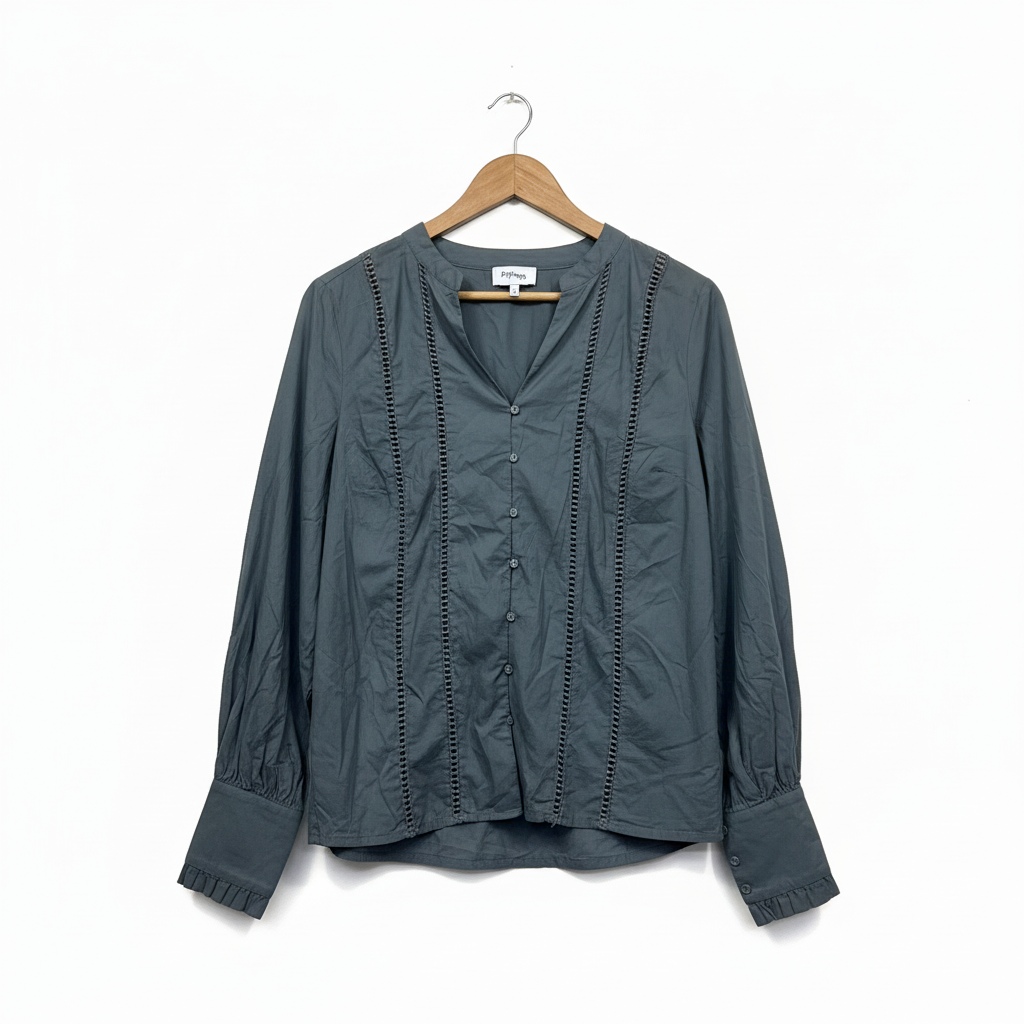 Piper Blue/Grey Long Sleeve Top - Size 16