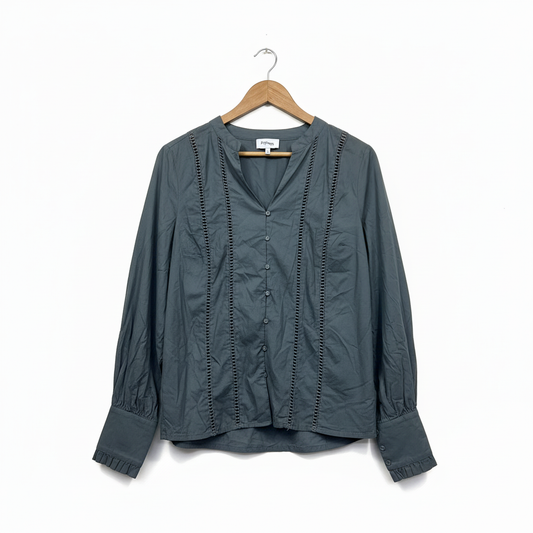 Piper Blue/Grey Long Sleeve Top - Size 16